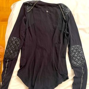 Black long sleeve top w puff shoulders and Elbows